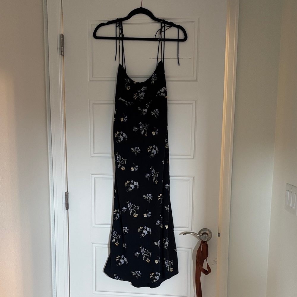 Floral Black Midi Dress
